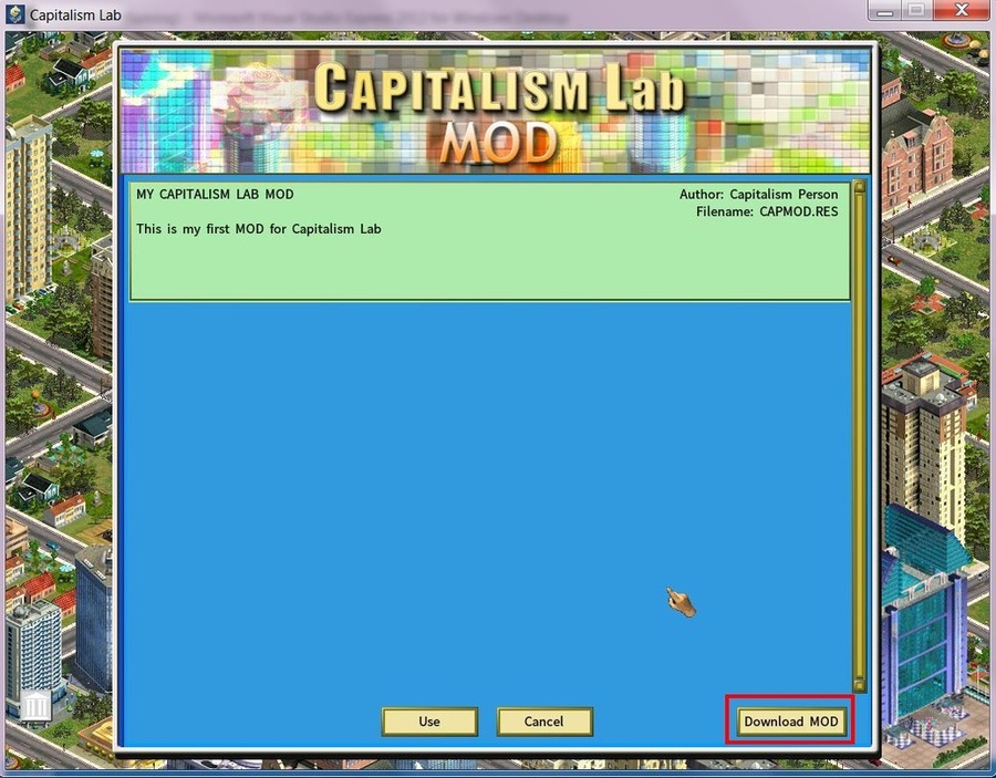 Download MOD lower right corner