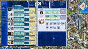 Business simulation game showing virtual companies