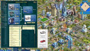 Business simulation game showing the car manufacturing blueprint