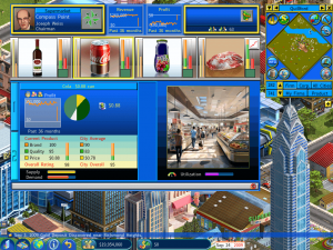Business strategy game showing a Supermarket
