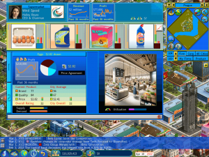 Business simulation game showing a Supermarket