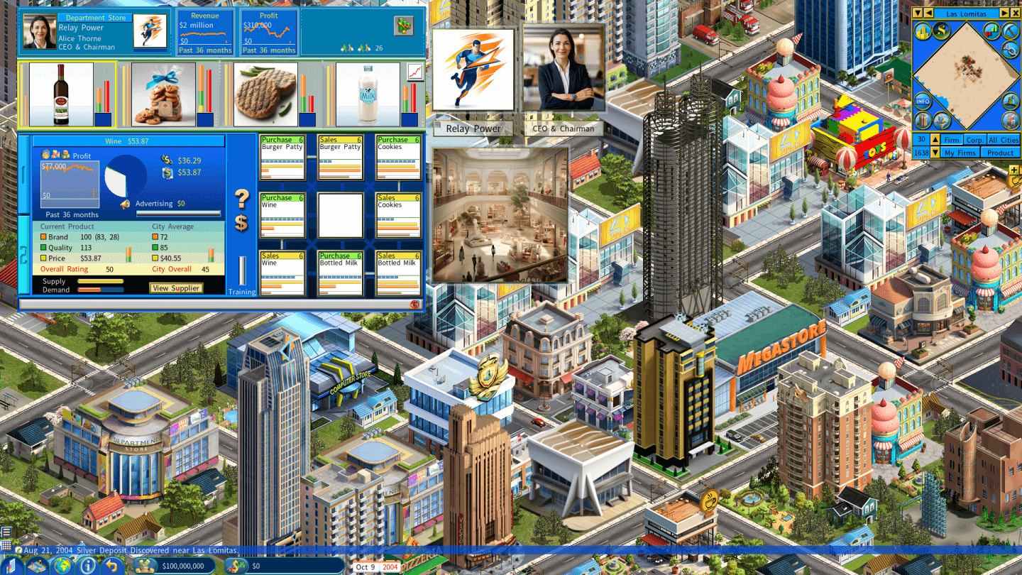 Running a department store in this business simulation game