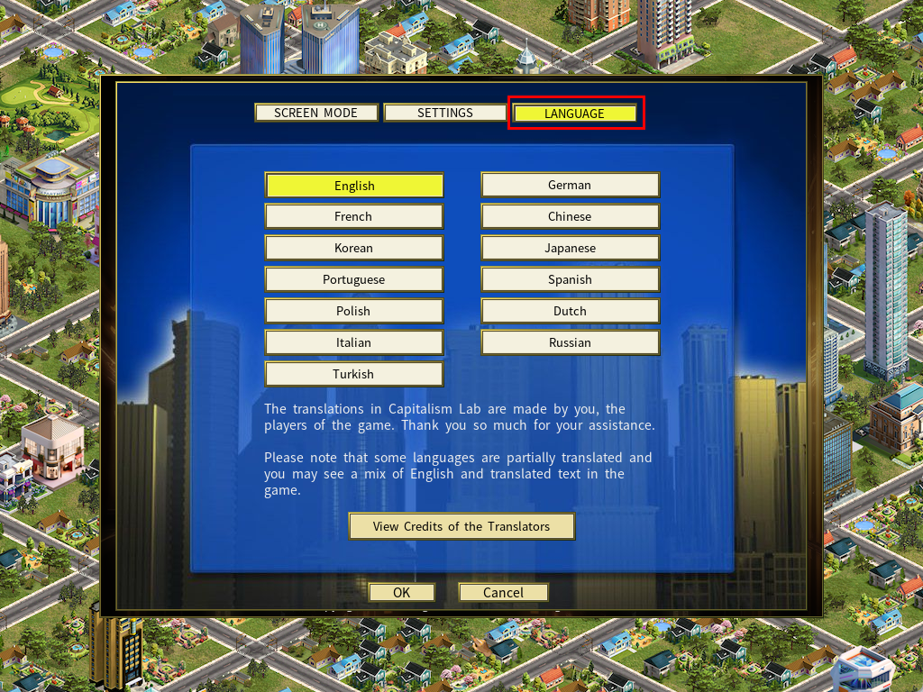 Using User-translated Game Text: Language Selection (2)