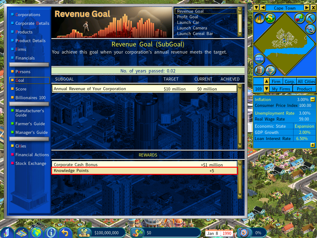 Goal rewards knowledge points