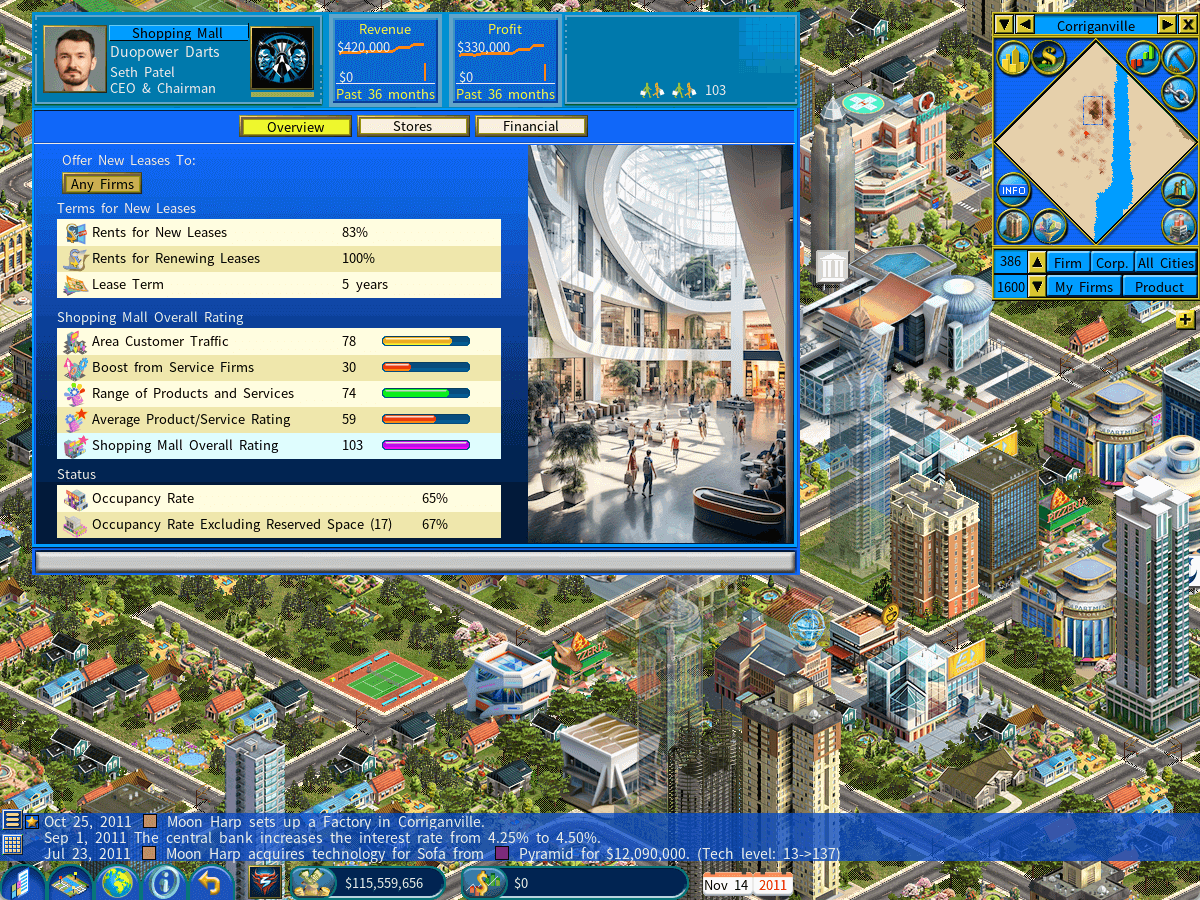 shopping mall overview