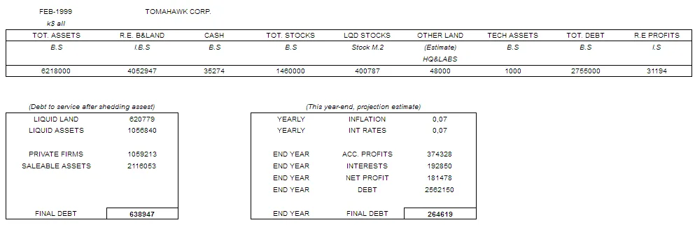 Financial situation-1999