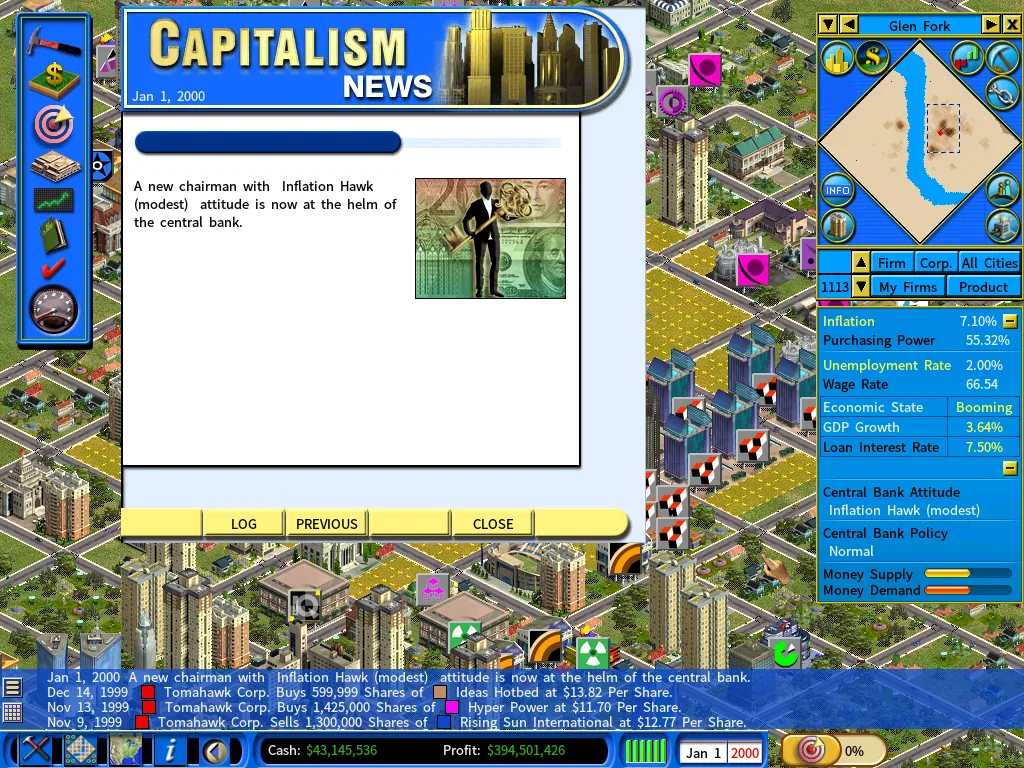 Change in CB Governor-jan2000